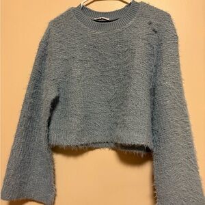 Zara Soft Blue Crew Neck Sweater